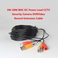5M-50M BNC DC Power Lead CCTV Security Camera DVR Video Record Extension Cable
