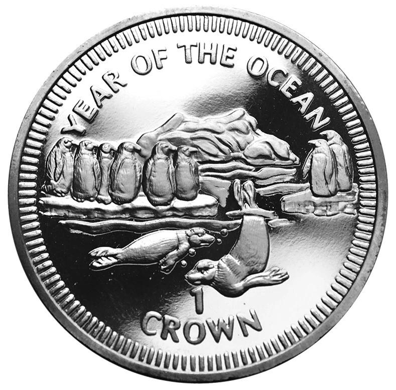 ISLE OF MAN 1 Crown 1998 BU 'Year of the Ocean Seals, Penguins, Whale' (2 coins) - Image 3 of 4