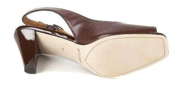 Nuevo Zapato CIRCA JOAN & DAVID Mujer Cuero Marrón Tacón Eslinga Punta abierta Talla 7 M Foto 3 de 3