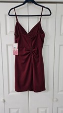 Red wine, Emerald Sundae Dress. bodycon, gathered, spaghetti straps, V-neck, NWT