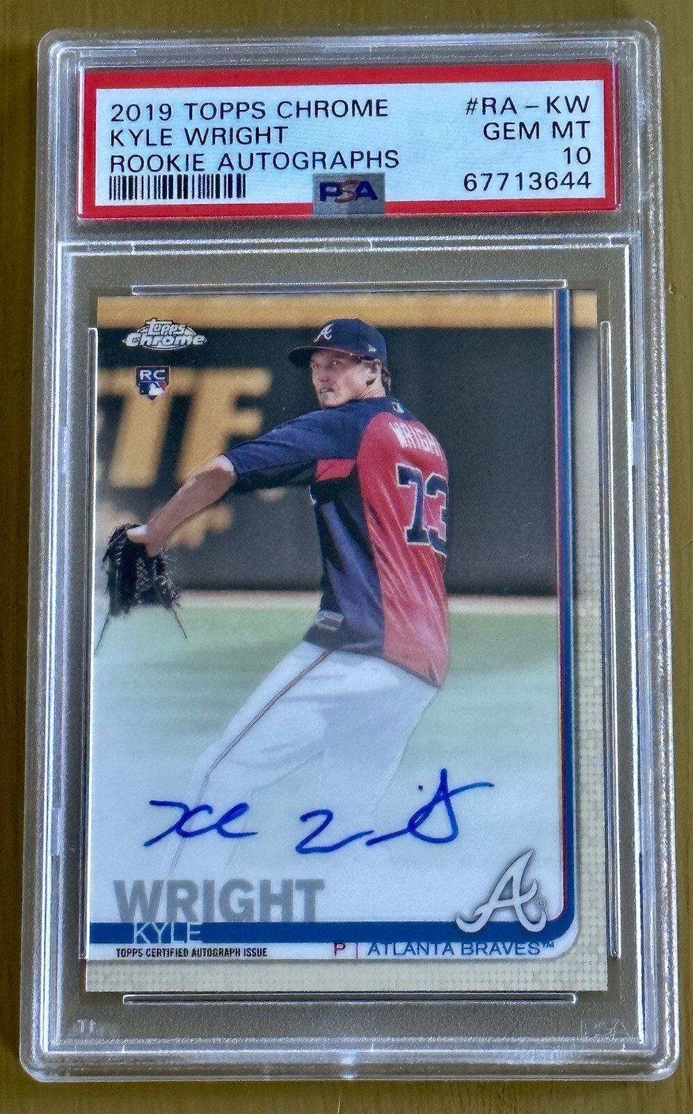 Kyle Wright 2019 Topps Chrome Rookie RC Autograph Auto PSA 10 Low Pop 21