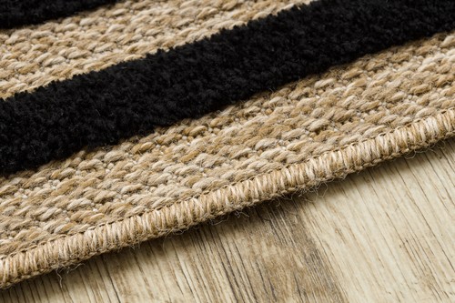 Moderner Struktur Sisal Designer Teppich FUNKEN Rahmen beige/schwarz Beste Qualität - Bild 4 von 10