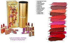 12 PC MAC GOLDEN GIRLS 12 Mini Lusterglass Lipsticks In Case 12X 0.05 OZ NIB