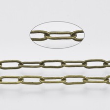 16" Bronze Paperclip Chain Long Link Cable Chain Soldered Brass Unfinished