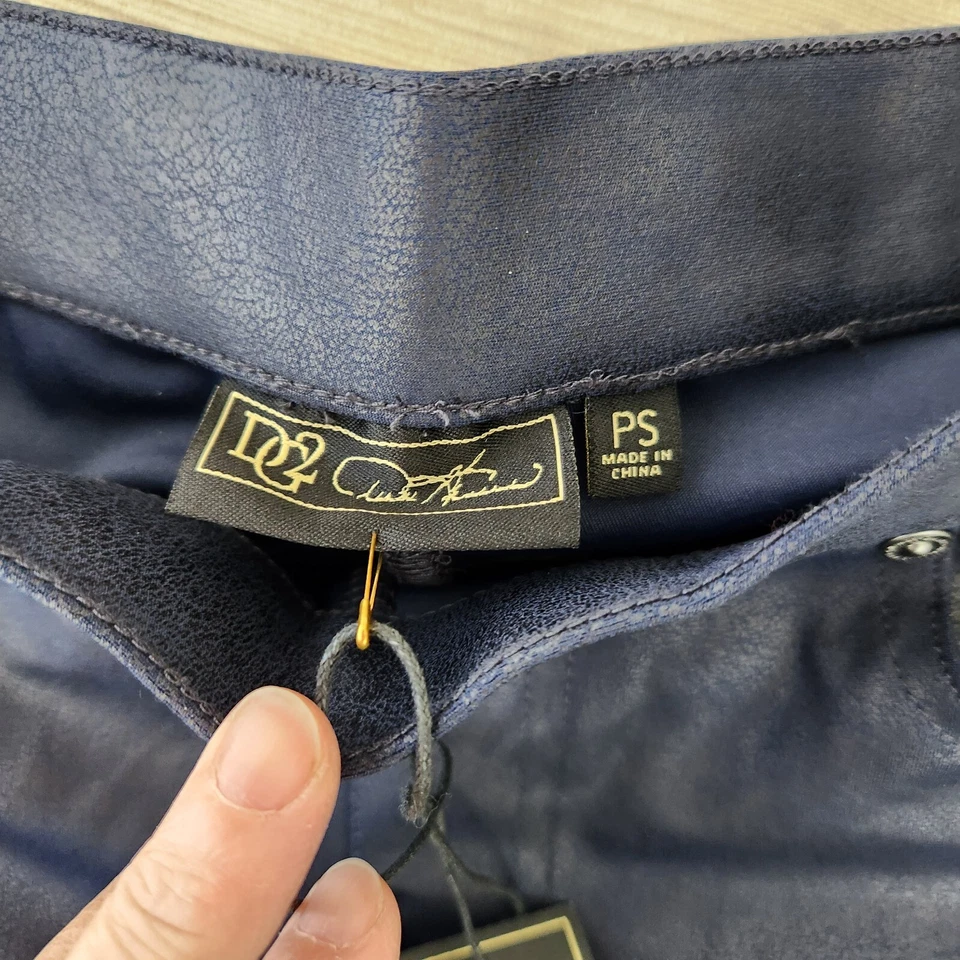 DG2 by Diane Gilman Slim & Sleek Coated Knit Leggings Navy PS - Image 2 of 4