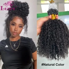 Micro Links Hair Extension Afro Kinky Curly Brazilian Human Hair Micro Ring Hair