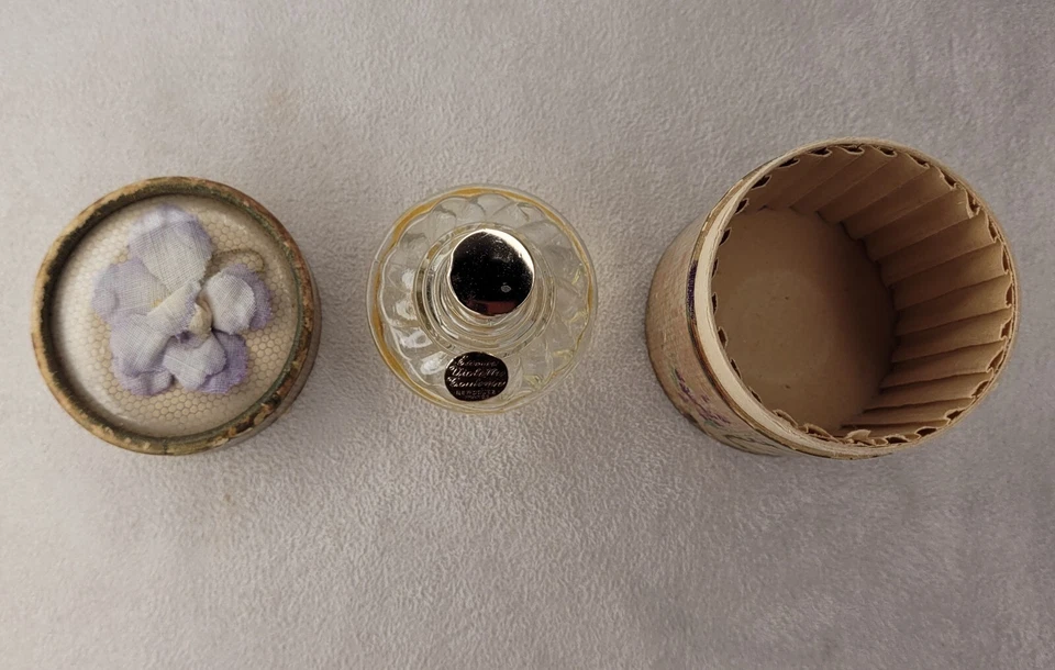 Berdoues violette de toulouse boite et BOUTEILLE PARFUM VIDE verre - Photo 4/4