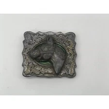 C+J Horse Head Metal Belt Buckle Made In The USA