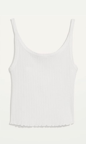 Old Navy Women’s Size LT Large Tall Cropped Lettuce-Edge Rib-Knit Tank Top New - Picture 5 of 9