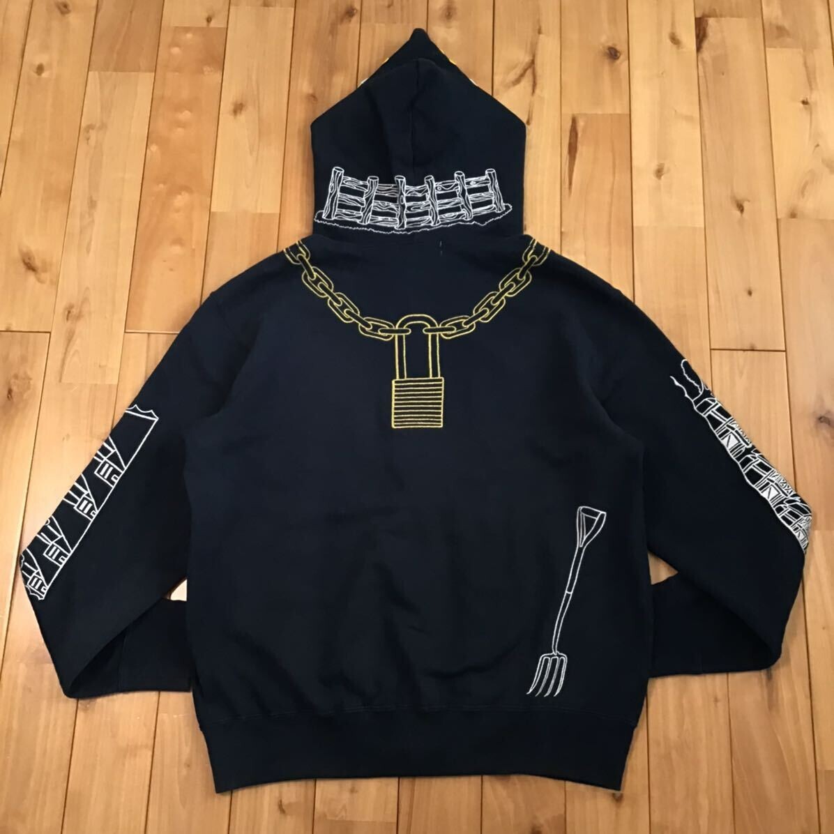 BAPE Navy Holstein full zip hoodie a bathing ape NIGO cow Size M