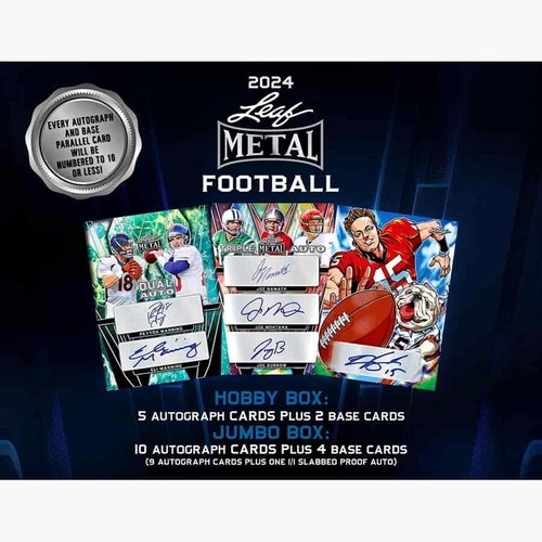 2024 Leaf Metal Football Hobby Jumbo BOX Factory Sealed 24LEFM-J