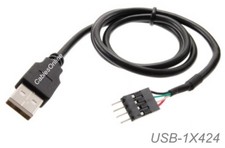 24-inch USB 2.0 A-Male to 1x4 4-Pin IDC Motherboard Connector Adapter Cable