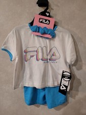  N10 New 2 Piece Set Fila Girls 2pc Tee Short Set Size 4