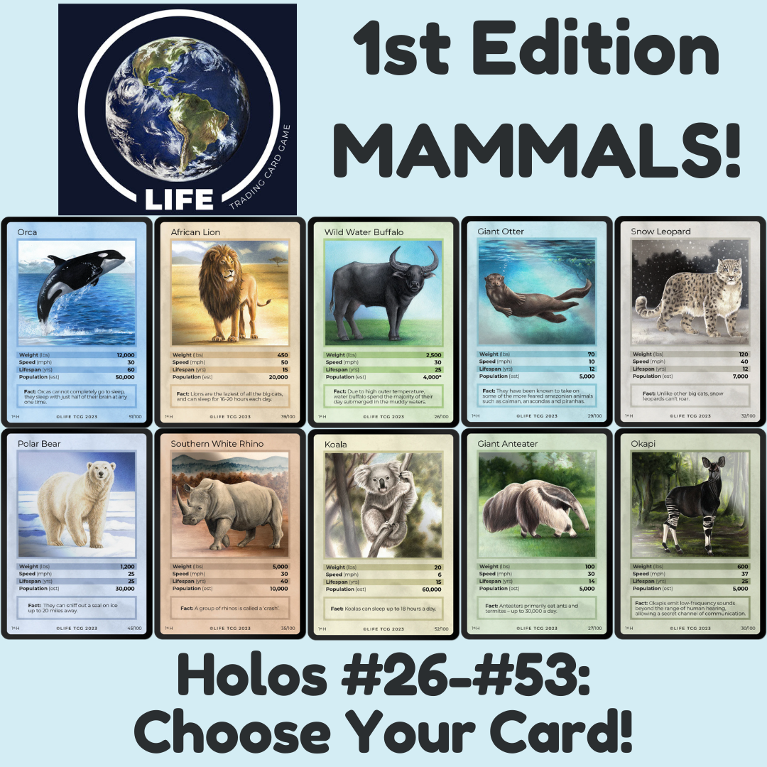 動物カード　LIFE TGC 哺乳類 LIFE TCG 1st Edition Mammals - Choose Your Card! Holos #26-#53 | eBay