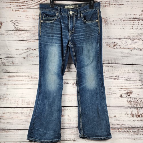 BKE Carter Jeans Men’s 32S Bootcut Blue Medium Wash Distressed Denim 100% Cotton