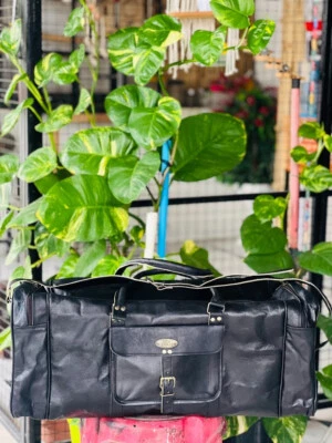 Bagage de sport de voyage vintage week-end sac de fête sac de nuit noir 30 - Photo 1/4