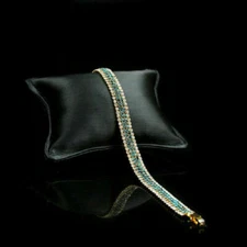 18K Gold Plated SnakeBone Bracelet Curb Chain Fashion Bangle Jewelry Lab-Created