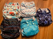 Mama Koala Cloth Diapers Covers Lot of 5 With Inserts-One size- New Without Tags