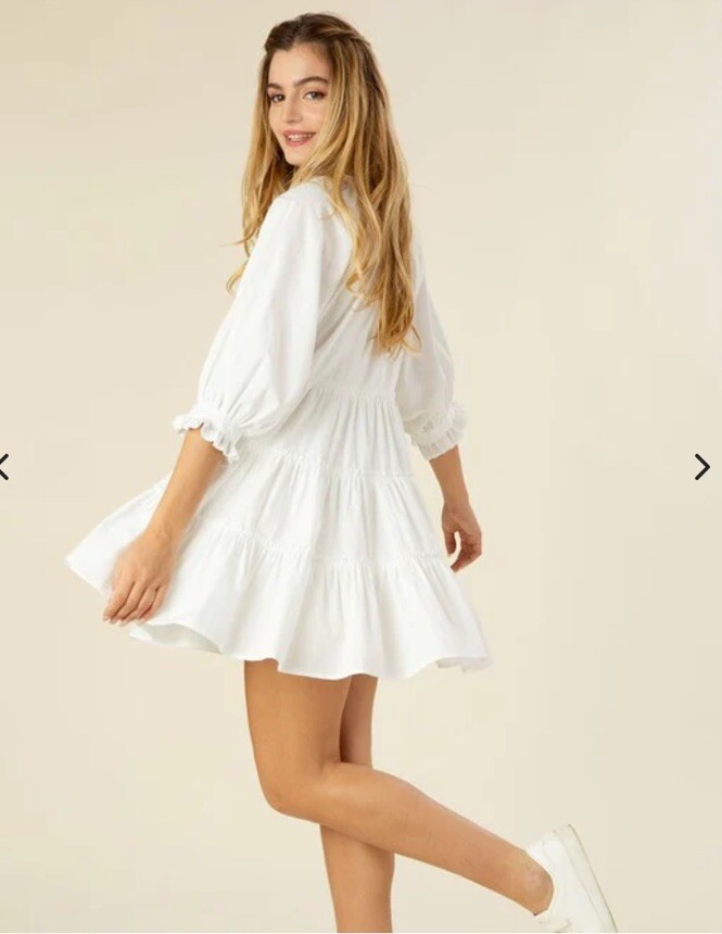 Lilou Tiered mini dress with tassel Size Small