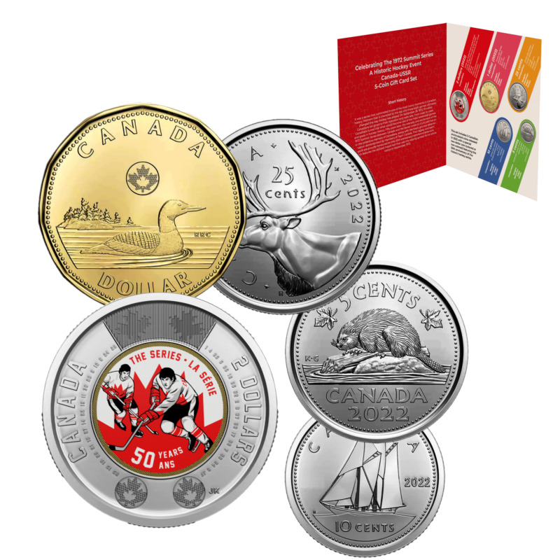 🇨🇦 Canada Hockey Summit 5-Coin Gift Card Set, Sport, 50th Anniversary, 2022