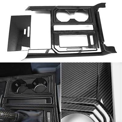 Carbon Fiber Cover Trim 2015-2020 For Ford F150 F-150 Inner Gear Shift Box Panel