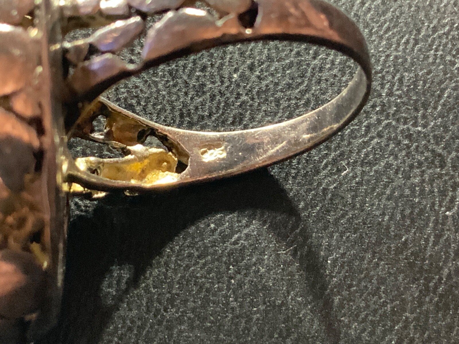 SOLID STERLING SILVER RING W/GOLD ACCENTS- SZ.9.5… - image 4