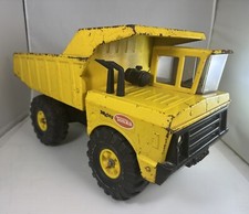 Vintage Mighty Tonka Dump Truck XMB-975 Turbo Diesel Pressed Steel Yellow