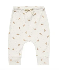Quincy Mae Jogger Pants Girls Size 4 - 5 Y Doves Drawstring Bird Elastic Waist