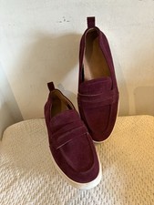 Vionic Chantel Penny Loafer Slip On Shoes Port Wine Burgundy Suede Women Sz 9