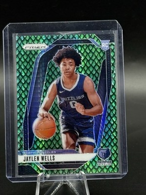 2024-25 Panini Prizm - Jaylen Wells #239 Jade Dragon Scale Prizm /48 (RC)