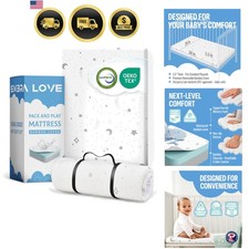 Baby Pack and Play Mattress 38x26 Waterproof Breathable Gel Memory Foam