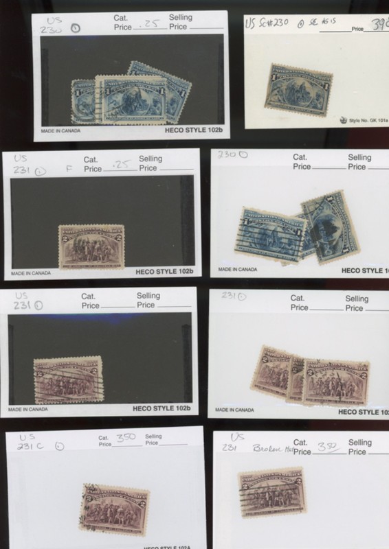 US stamp 230-235 used  1893 COLUMBIAN EXPOSITION various conditions cv 606 (goo5