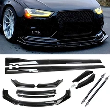 Front Bumper Chin Spoiler Splitter Gloss Black For Audi A3 A4 A5 A6 A7 Body Kits