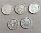 U.S. Coins Five Roosevelt Dimes 1959d, 2-1959, 1960, 1964