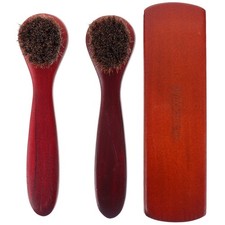3pcs Horsehair Shoe Brushes Car Seat Cleaning Brush Multi-purpose for Boot