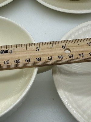 Set Of 6 Wedgwood Queen's Ware Edme Cream Double Handled Soup Cups