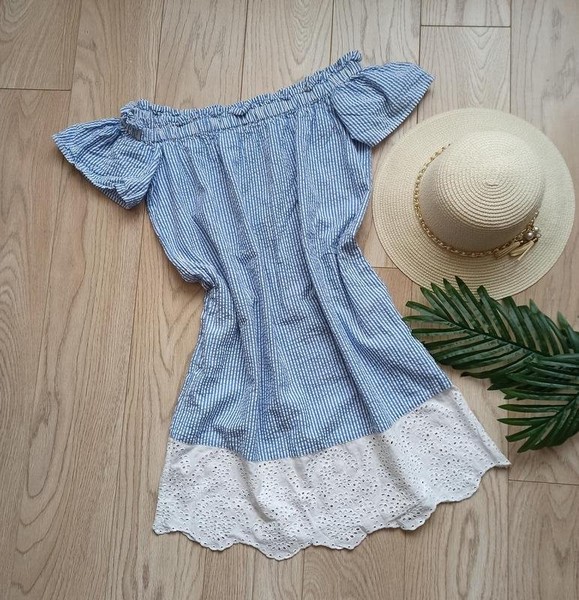Women French Connection Dress Blue Cotton M