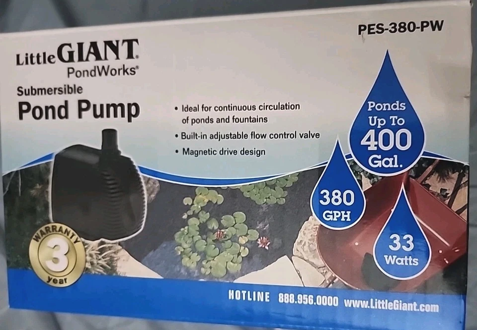 Bomba sumergible para estanque - Little Giant PondWorks PES-380-PW - NUEVA Foto 2 de 4