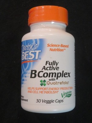 Doctor's Best Fully Active B Complex with Quatrefolic 30 Veggie Caps Energy