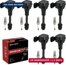 UF349 Ignition Coil Pack and Iridium Spark Plugs Set of 6 Compatible with Infini