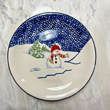 SNOWMAN Thomson Pottery DINNER PLATES 10” NEW LOT of 3