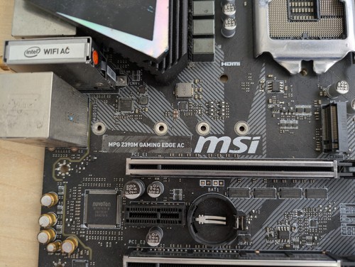 MSI MPG Z390M GAMING EDGE AC Motherboard Intel Z390 LGA 1151 DDR4 FOR PARTS - Picture 2 of 4