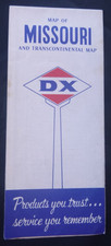 1959 Missouri  road map Diamond D-X  DX Oil gas route 66