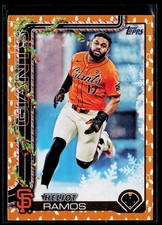 2025 Topps Holiday #H129 Heliot Ramos Gold Holiday Lights San Francisco Giants