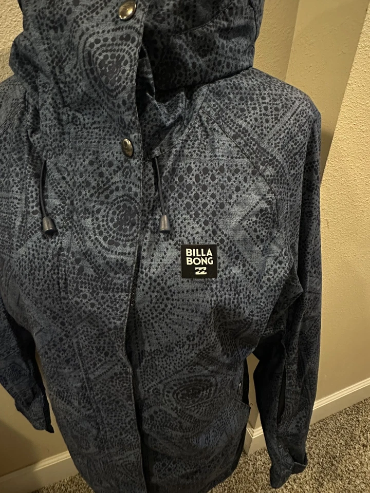 Chaqueta Abrigo Impermeable Azul Billabong Para Mujer Con Capucha Esquí Nieve Cremallera Talla S Foto 2 de 4
