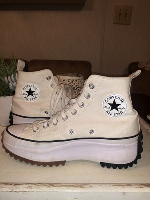 Converse Run Star Hike High Platform Sneakers Men s 7.5 Women s 9 White Shoes