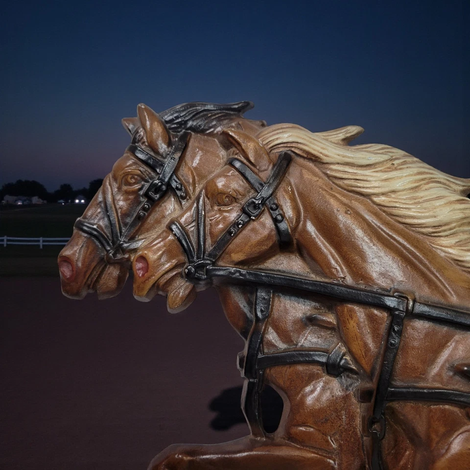 Arnés Sexton 1972 carreras de caballos jinete metal fundido colgante de pared #1178 EE. UU. RARO Foto 2 de 4