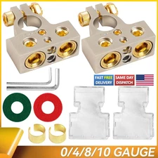 2X Car Battery Terminal Connector Top Post Positive Negative Heavy Duty