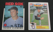 1986 Topps Roger Clemens # 661 & Glossy All Star # 21 Baseball Card Lot Red Sox