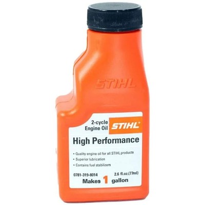 Genuine STIHL 0781-319-8014 High Performance 2-Cycle Oil 2.6 oz - Makes 1 Gallon